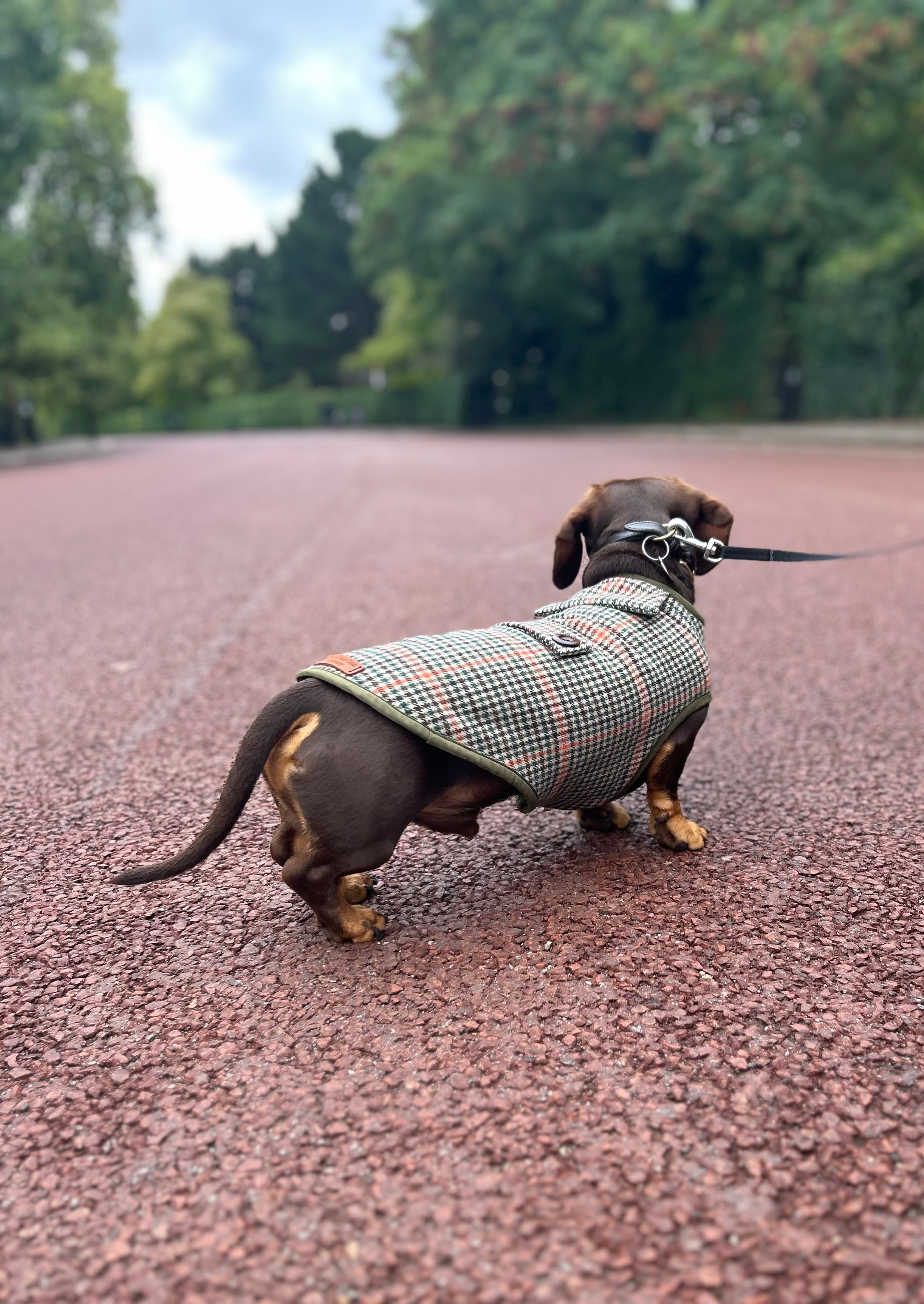 Houndstooth tweed coat