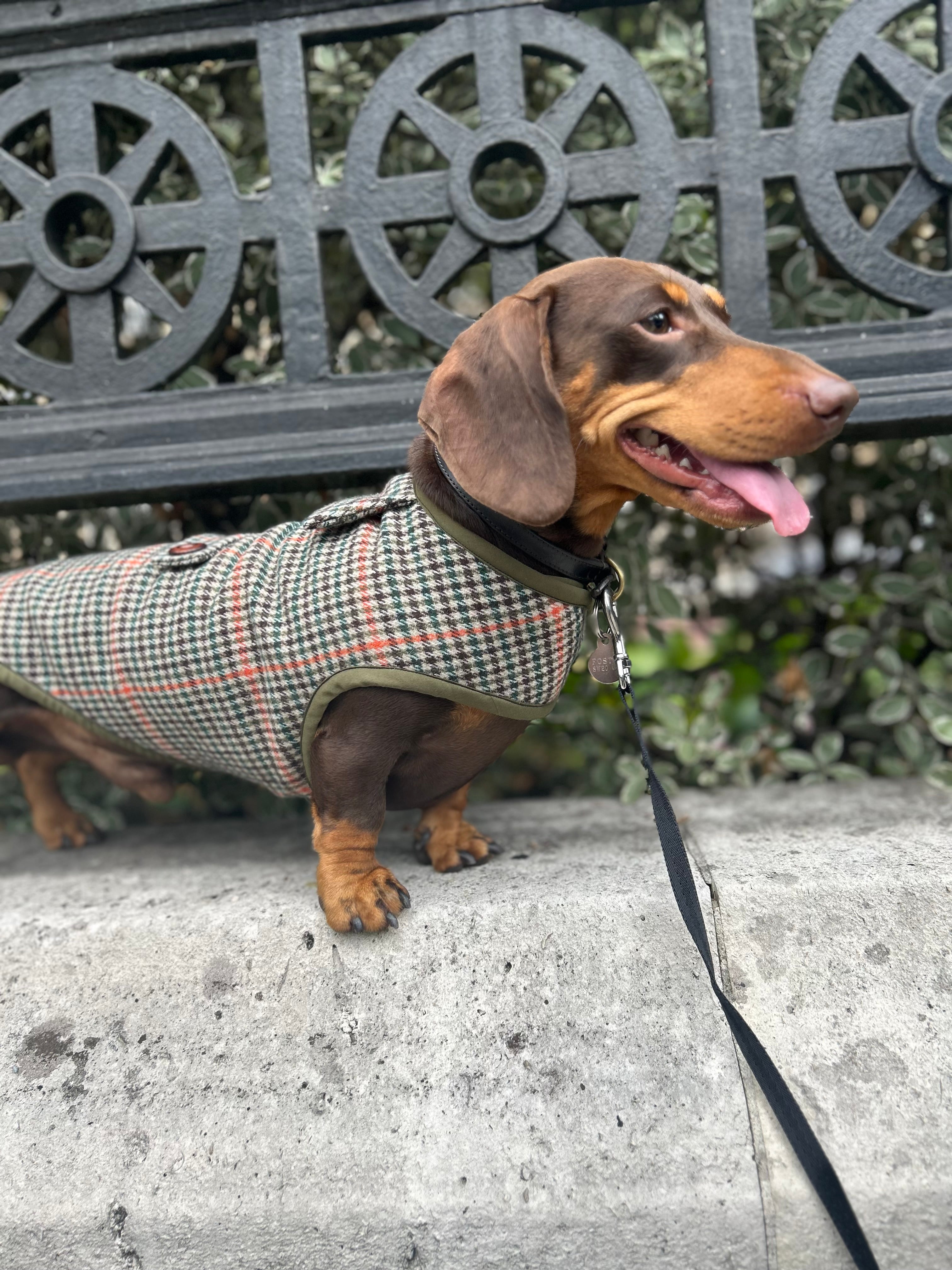 Houndstooth tweed coat