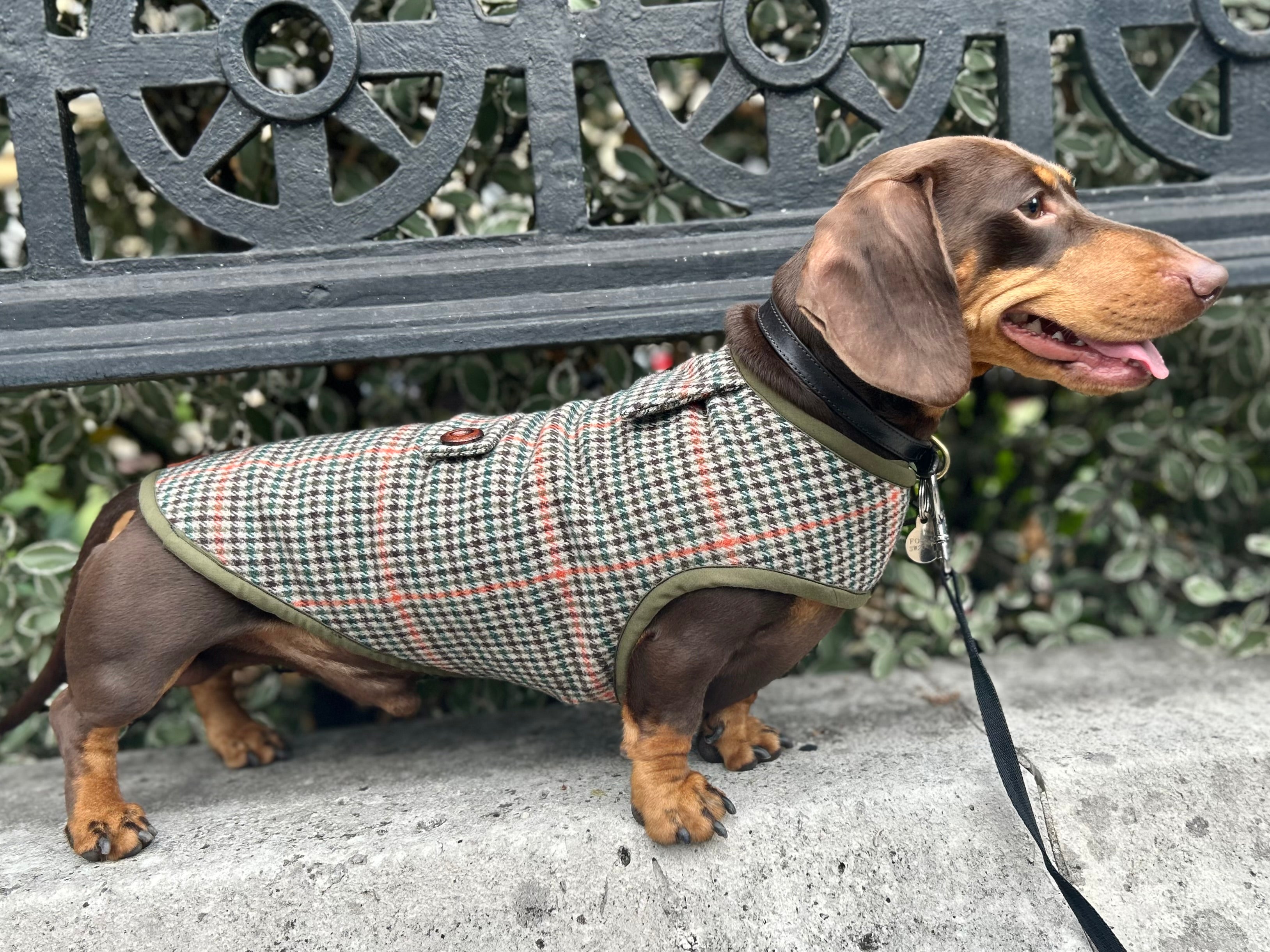 Houndstooth tweed coat