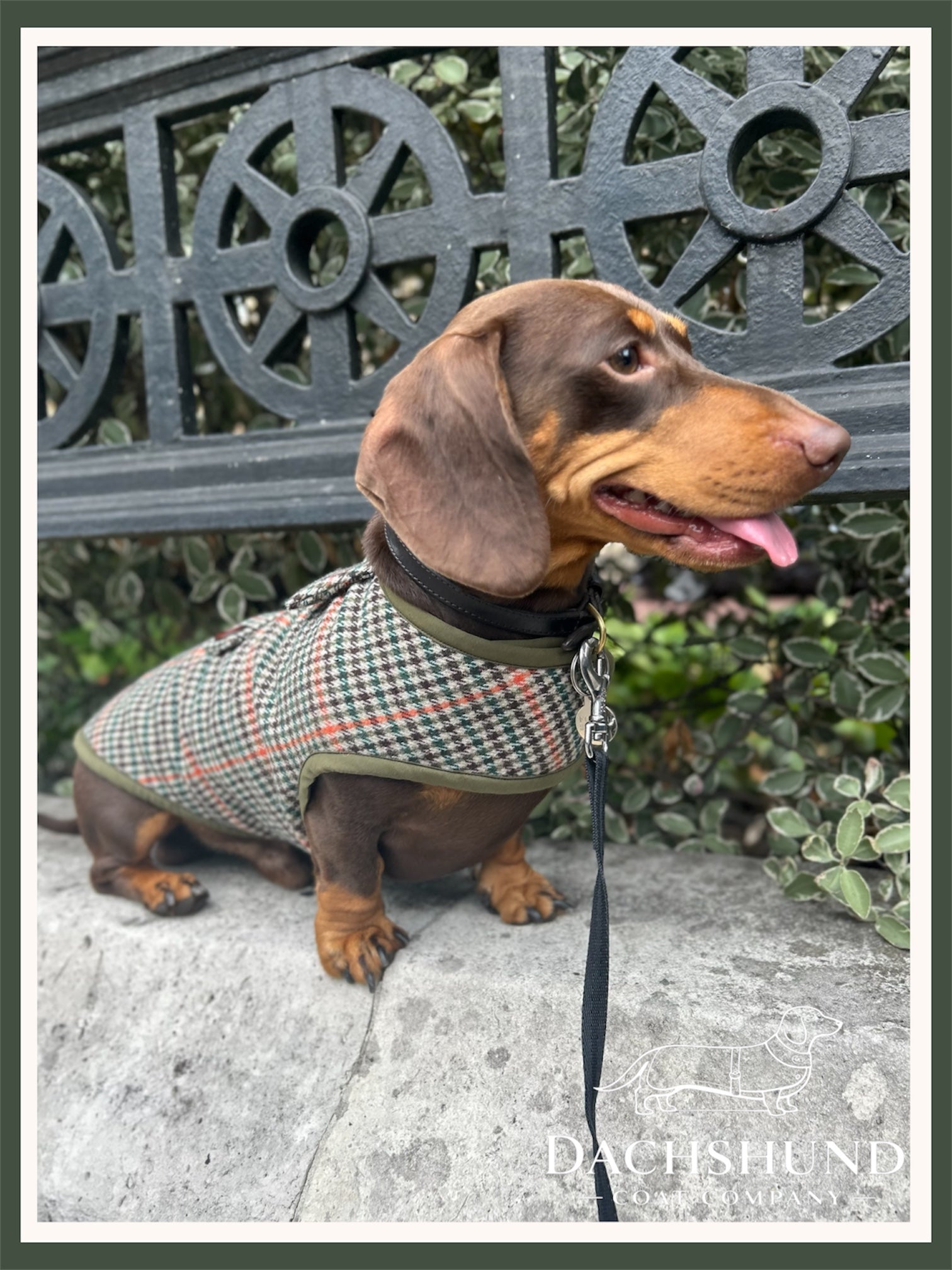 Houndstooth tweed coat