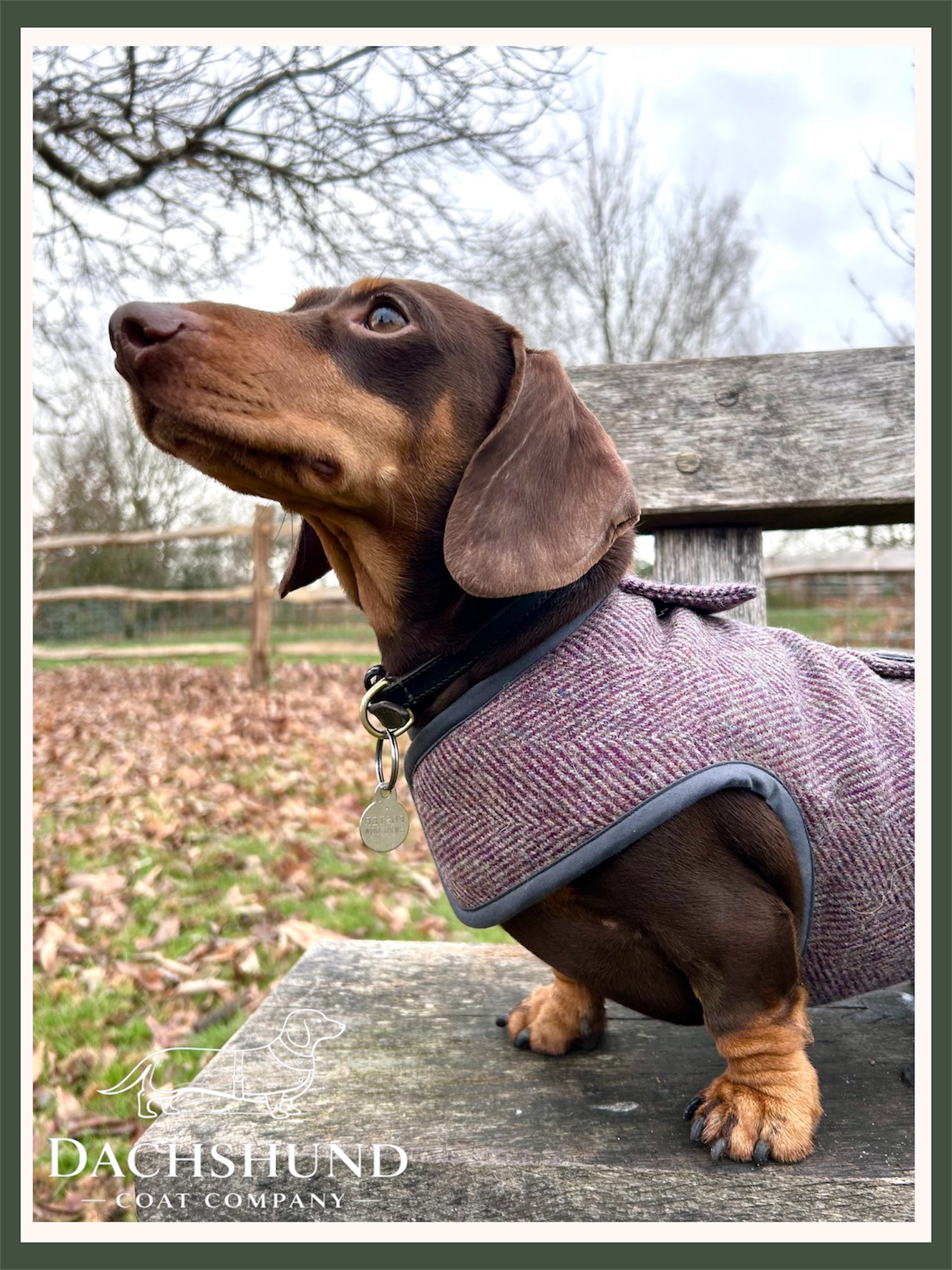Purple Herringbone Tweed coat